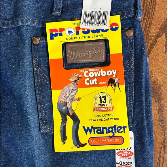 Men’s NWT Wrangler Pro Rodeo Original Cowboy Cut Jeans in Deep Blue Size 40/32 - Picture 1 of 10